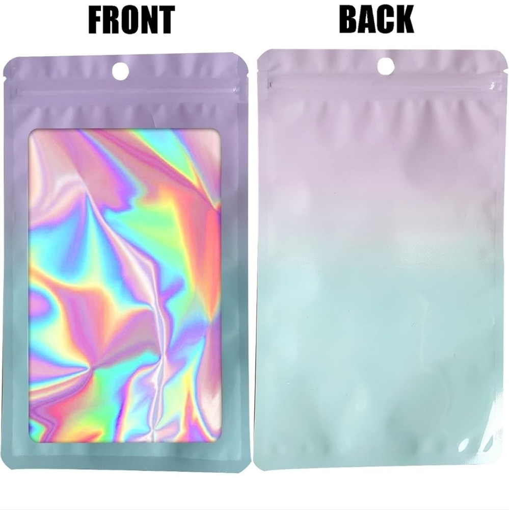 100 Pieces Resealable Mylar Bags Pouches with Clear Window Ombre 5x8 Inch NWT - Picture 11 of 16